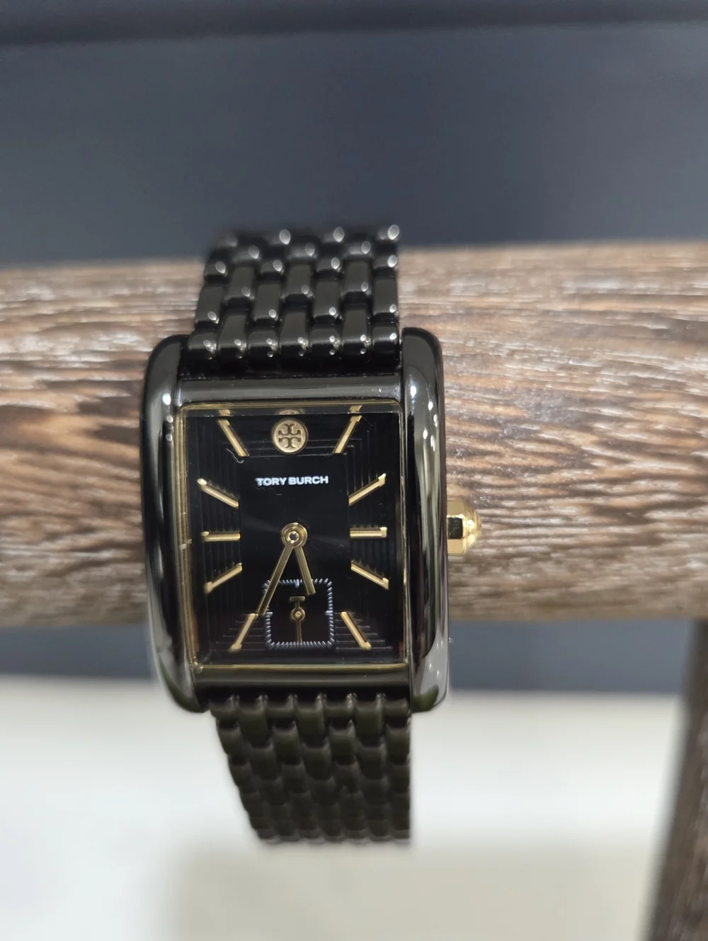 Tory Burch The Elenor Black Tone Stainless Steel Bracelet Watch TBW1071